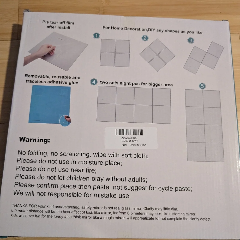 Acrylic mirror wall tiles NIB!